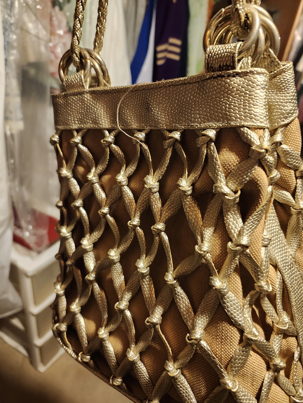 Gold Woven Knot Tote Bag - Women